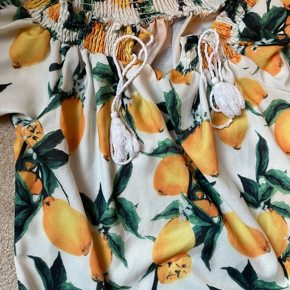 Off the shoulder lemon blouse